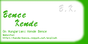 bence kende business card